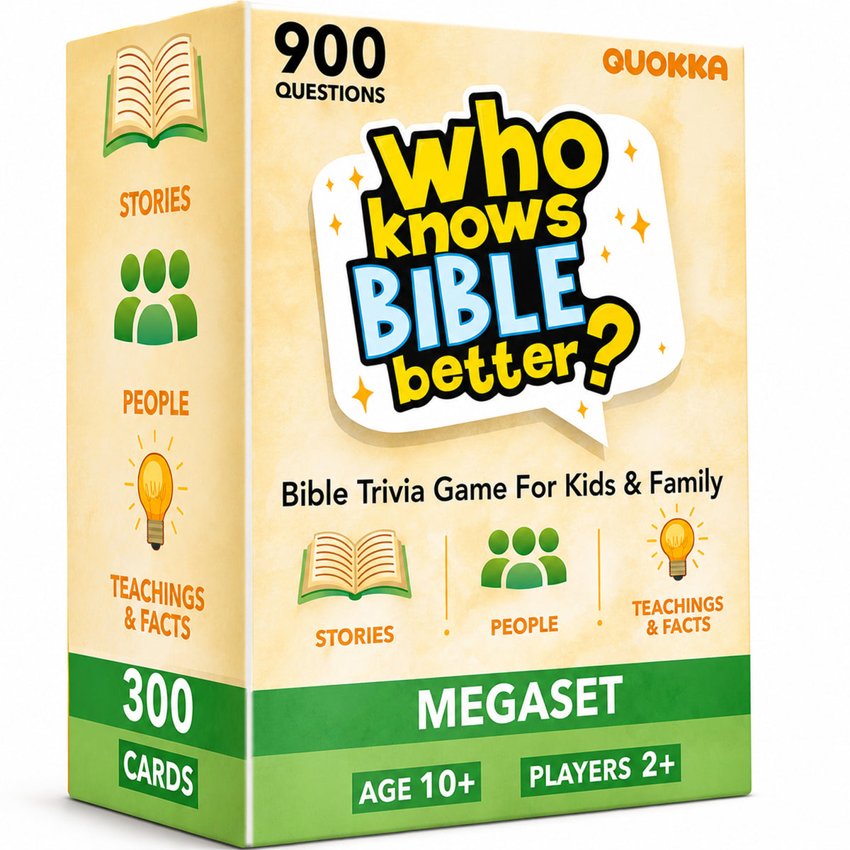 Trivia Card Game - Who Knows Bible Better? 3 Set for Family