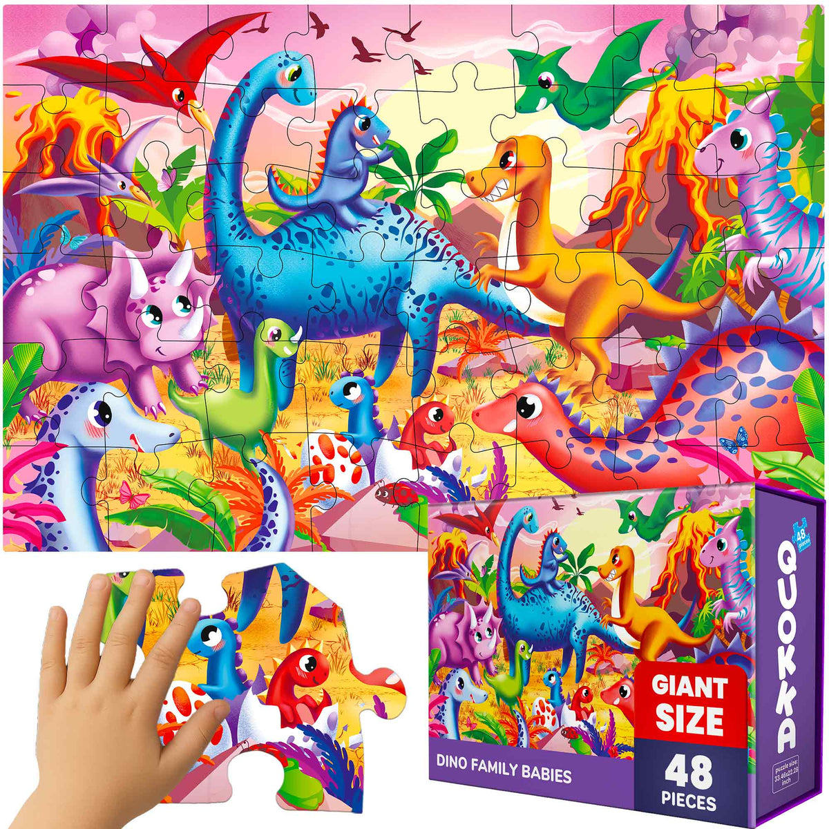 QUOKKA 2x3 Floor Giant Puzzles Dinos