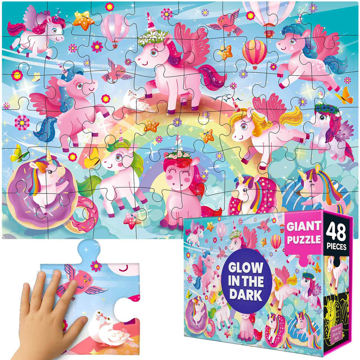 2x3 FT Giant Glow Magical Fantasy Unicorn Scene