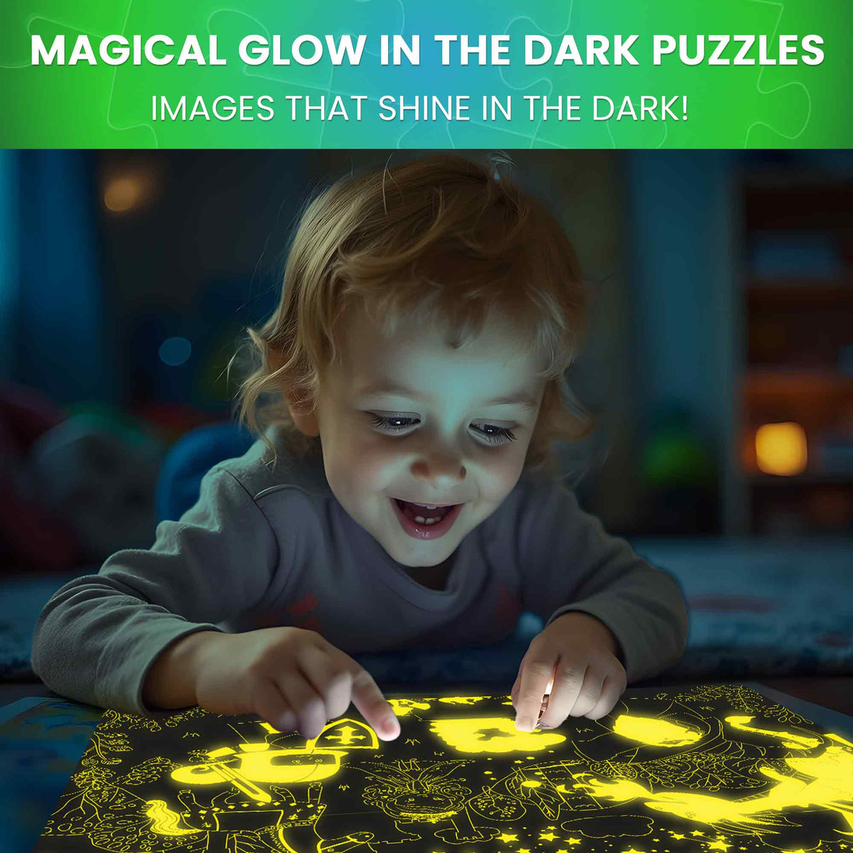 100 Piece Glow in The Dark Puzzles for Kids | Space, Dino