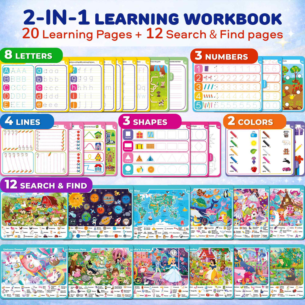 Busy Book for Toddlers - Fantasy Search and Find Activity Pad