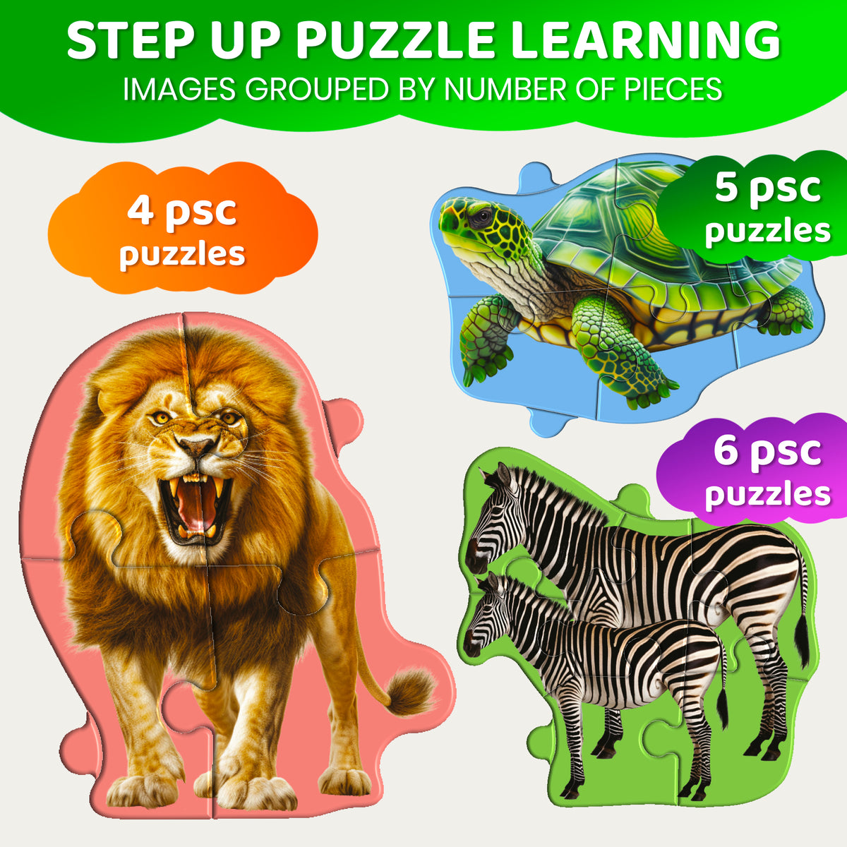 Step Up Magnetic Puzzles for Toddlers - Wild Animals