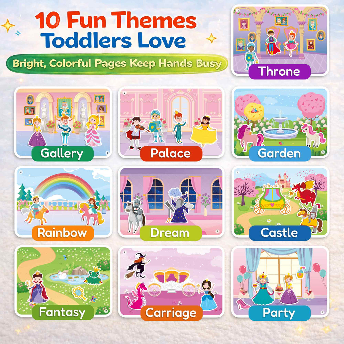 Jelly Sticker Books for Toddlers - Fairy Tale Themes
