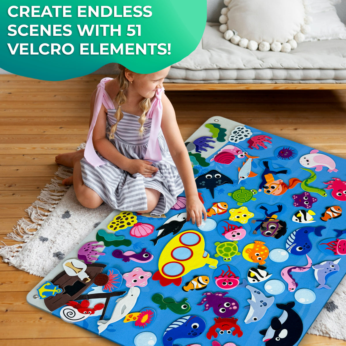 Felt Board Ocean for Kids | Educational Flannel Toy