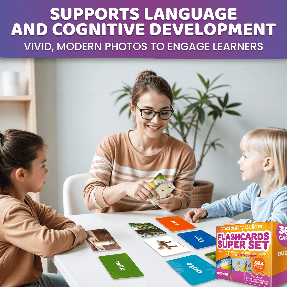 Real-Life Large Preschool Flash Cards for ABA Therapy, ESL Teachin