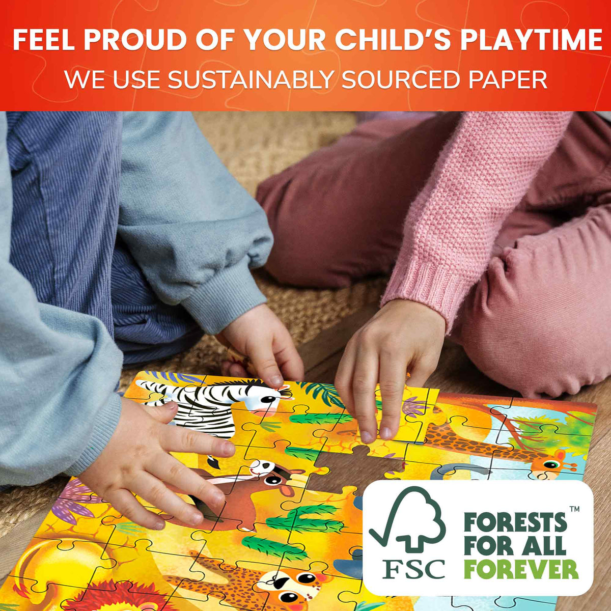 60 Piece Puzzles for Kids | Farm, Ocean & Safari Animals