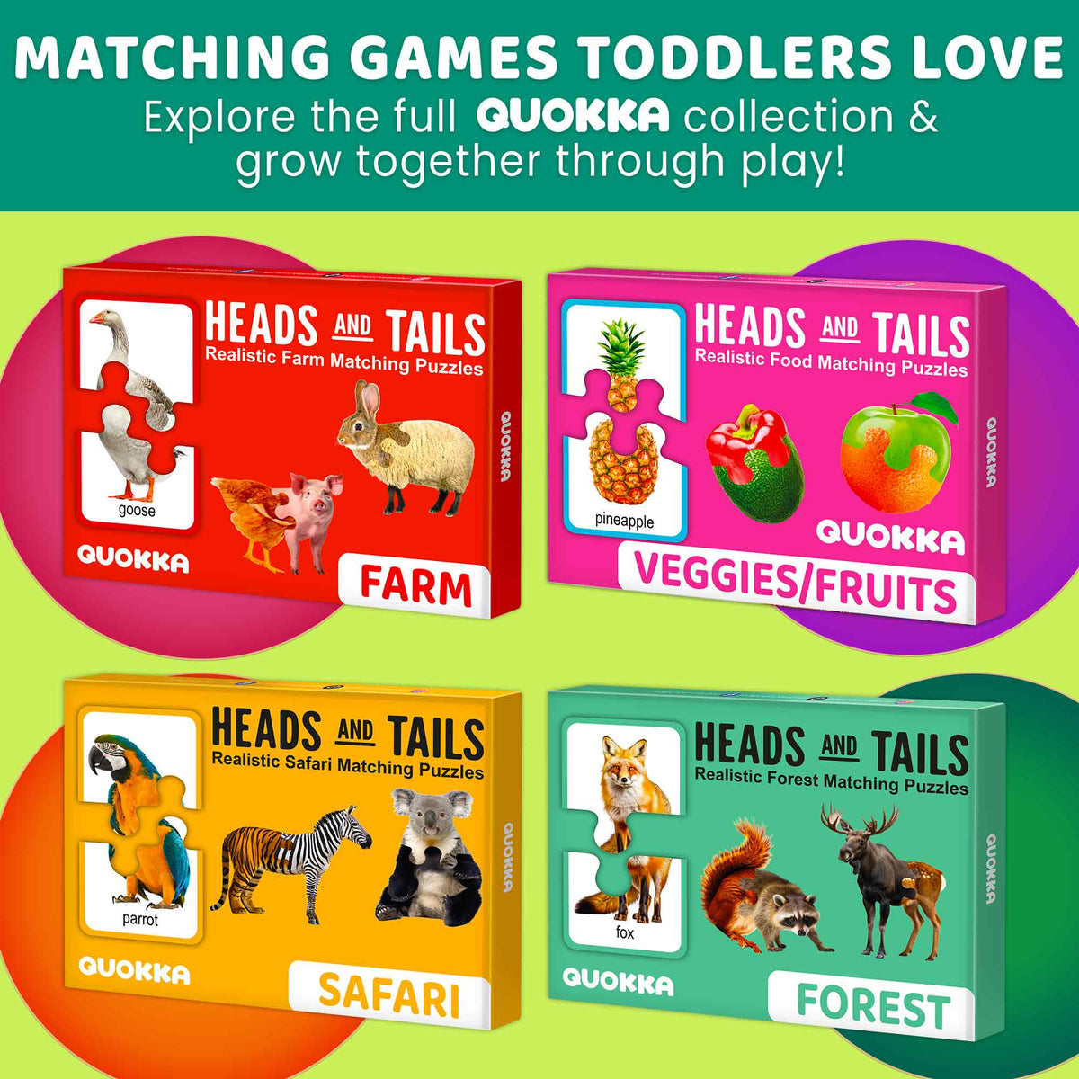 Matching Puzzle for Toddlers - 16 Realistic Pairs Farm Animals