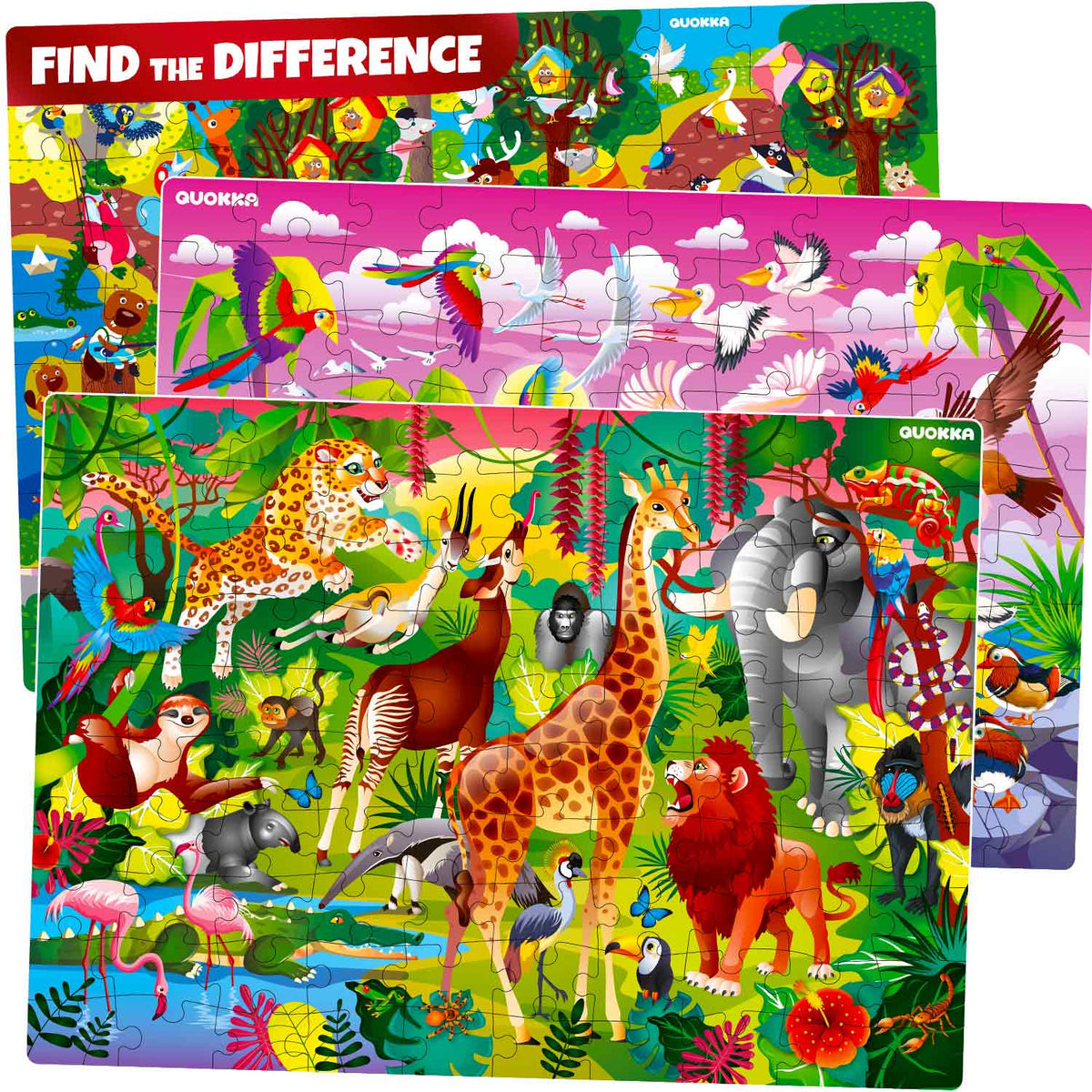 100 Pcs Puzzles for Kids | Wild Animals, Floral