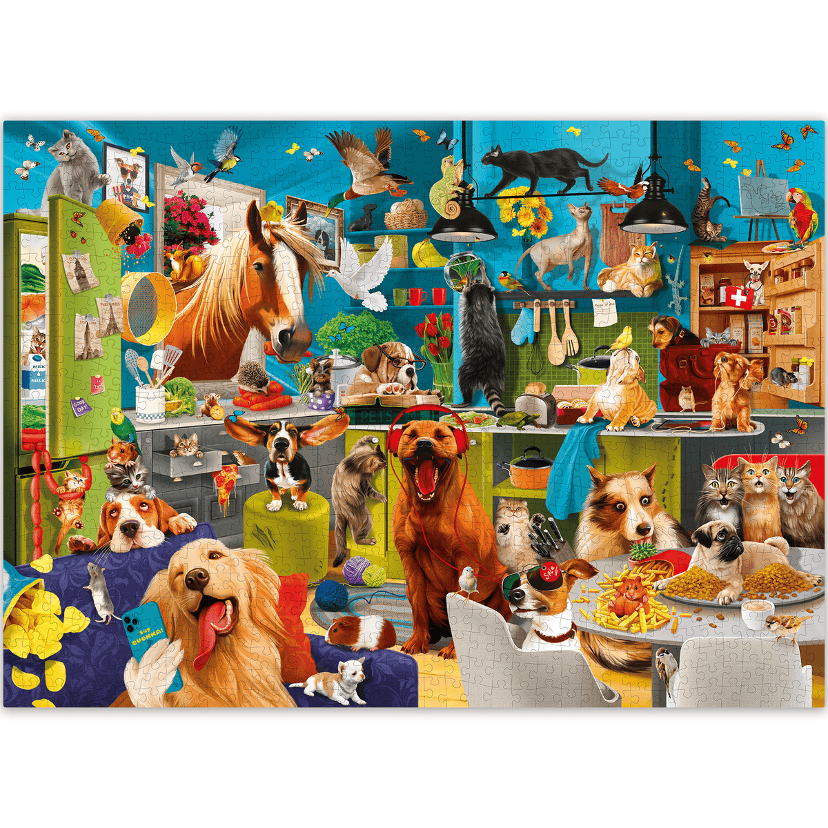 1000 Piece Unique Jigsaw Puzzle for Adults with Funny Animals