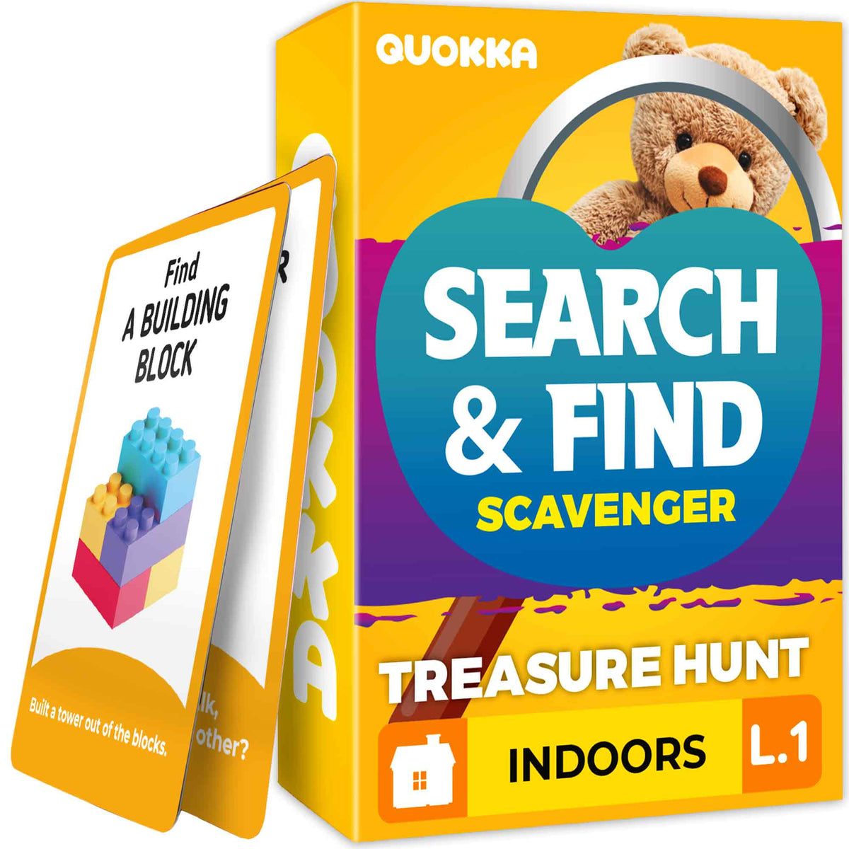 Indoor Scavenger Hunt 50 Cards for Kids - Search and Find