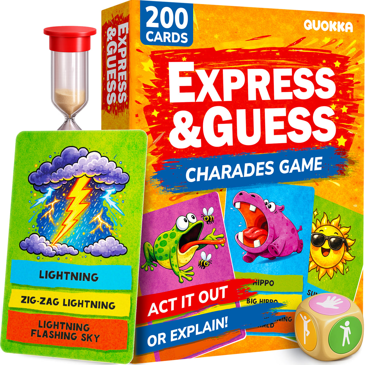 Express & Guess Charades for Kids  - 200 Acting & Explaining Cards