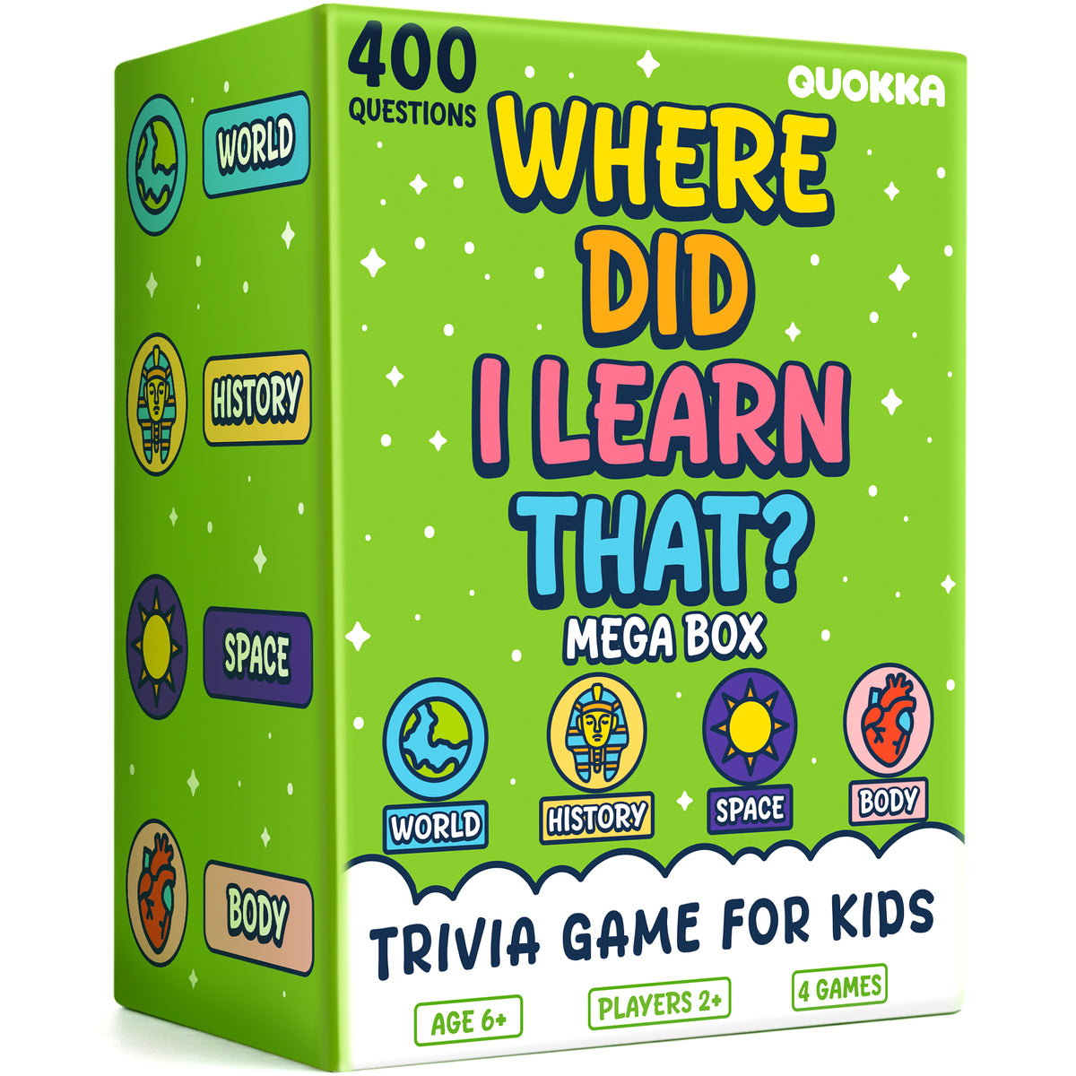 Trivia Card Game for Kids – World, Space, History & Human Body