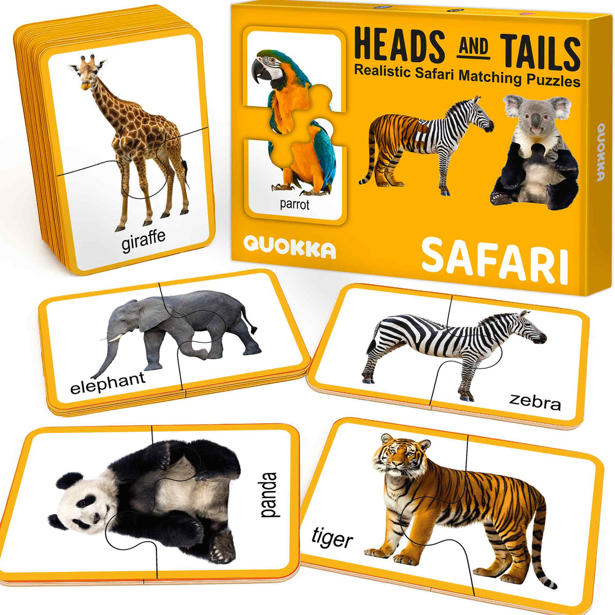 Matching Puzzle for Toddlers - 16 Realistic Pairs Wild Animals