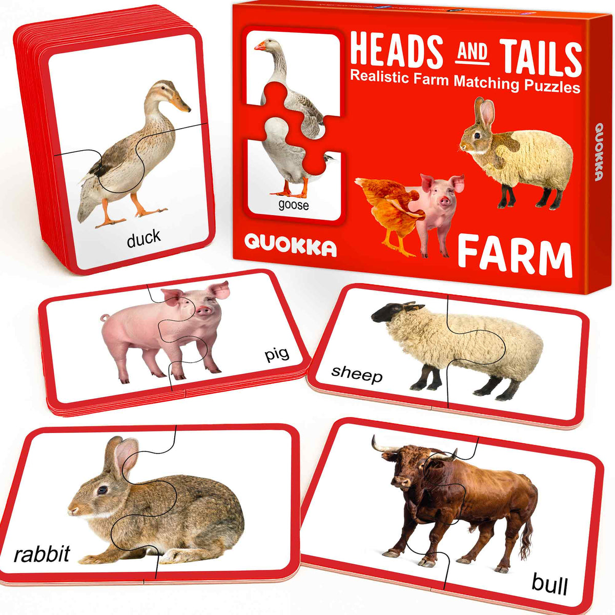Matching Puzzle for Toddlers - 16 Realistic Pairs Farm Animals