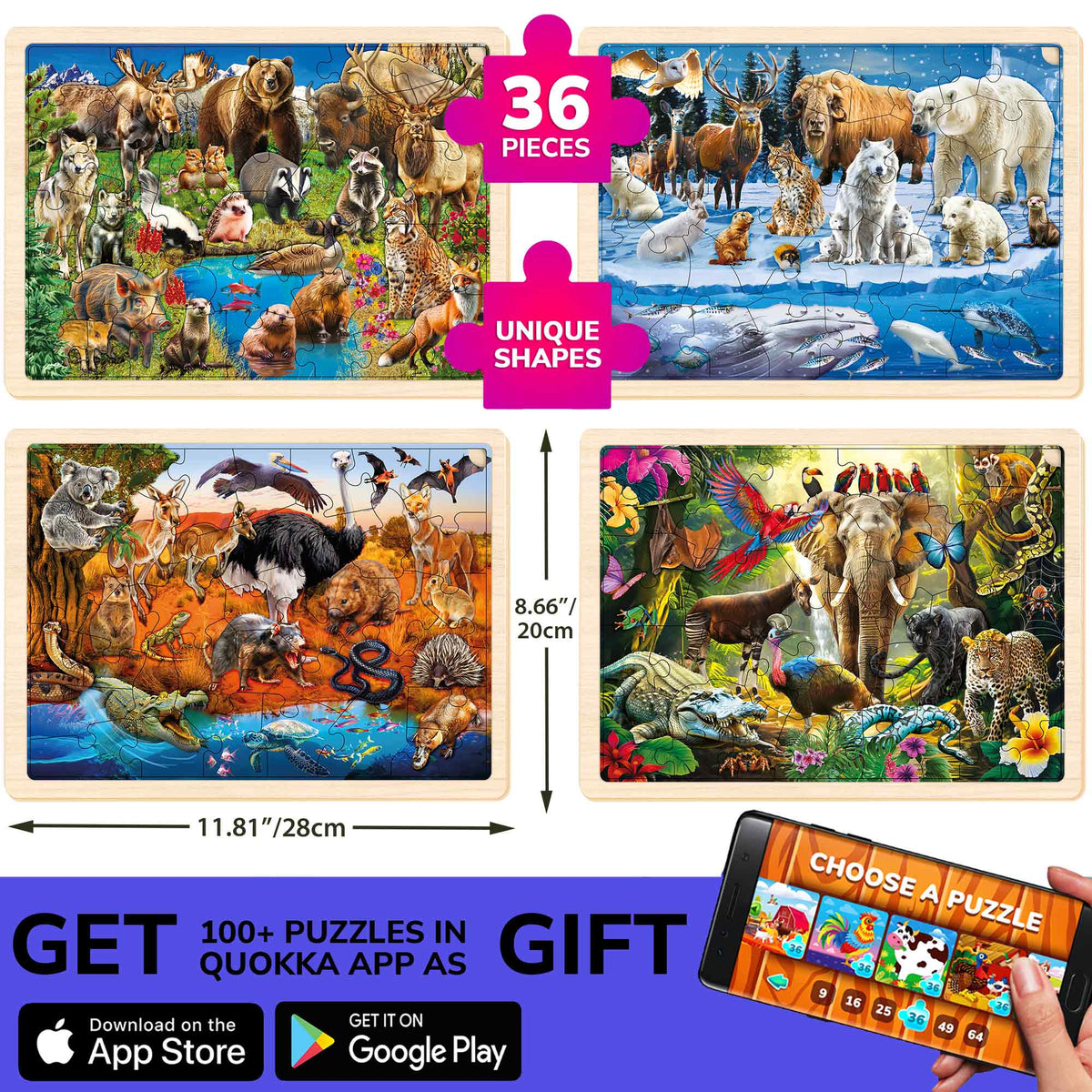 Wooden Realistic Montessori Puzzles 