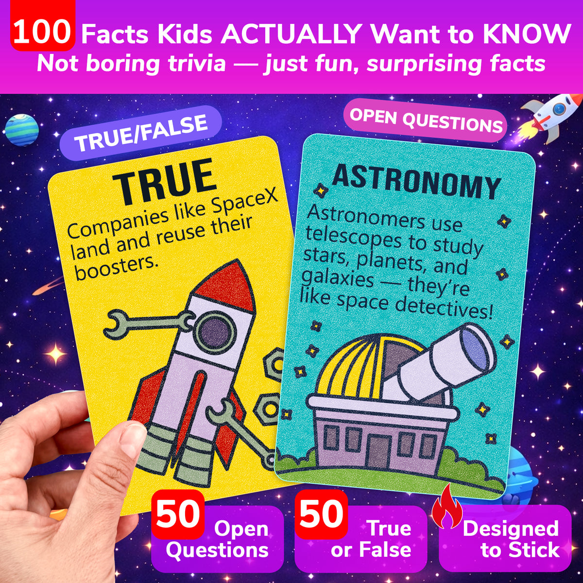 Trivia Card Game for Kids – Space Facts & Astronomy