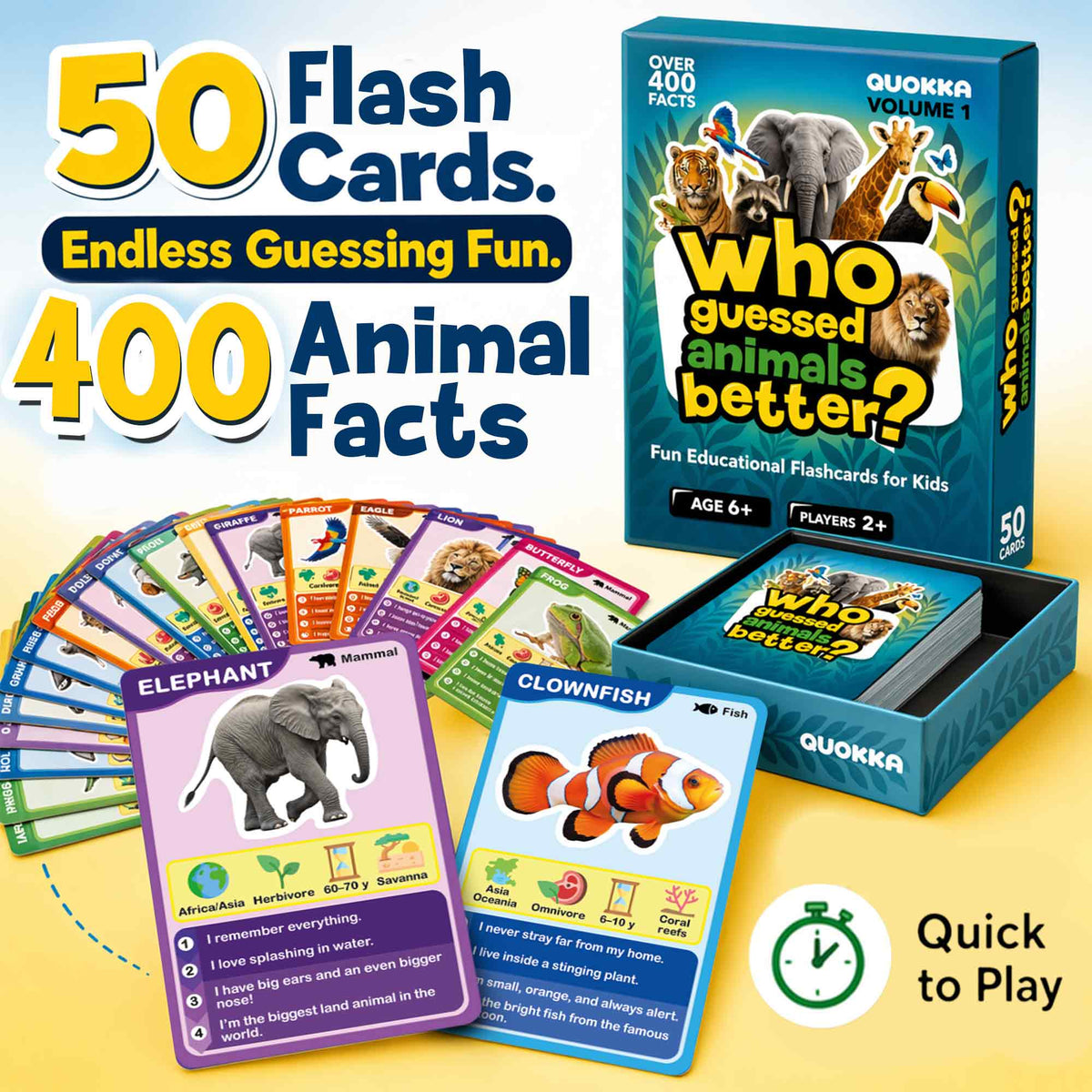 Educational Game for Kids - Who Guess It Better: Animals Volume 1