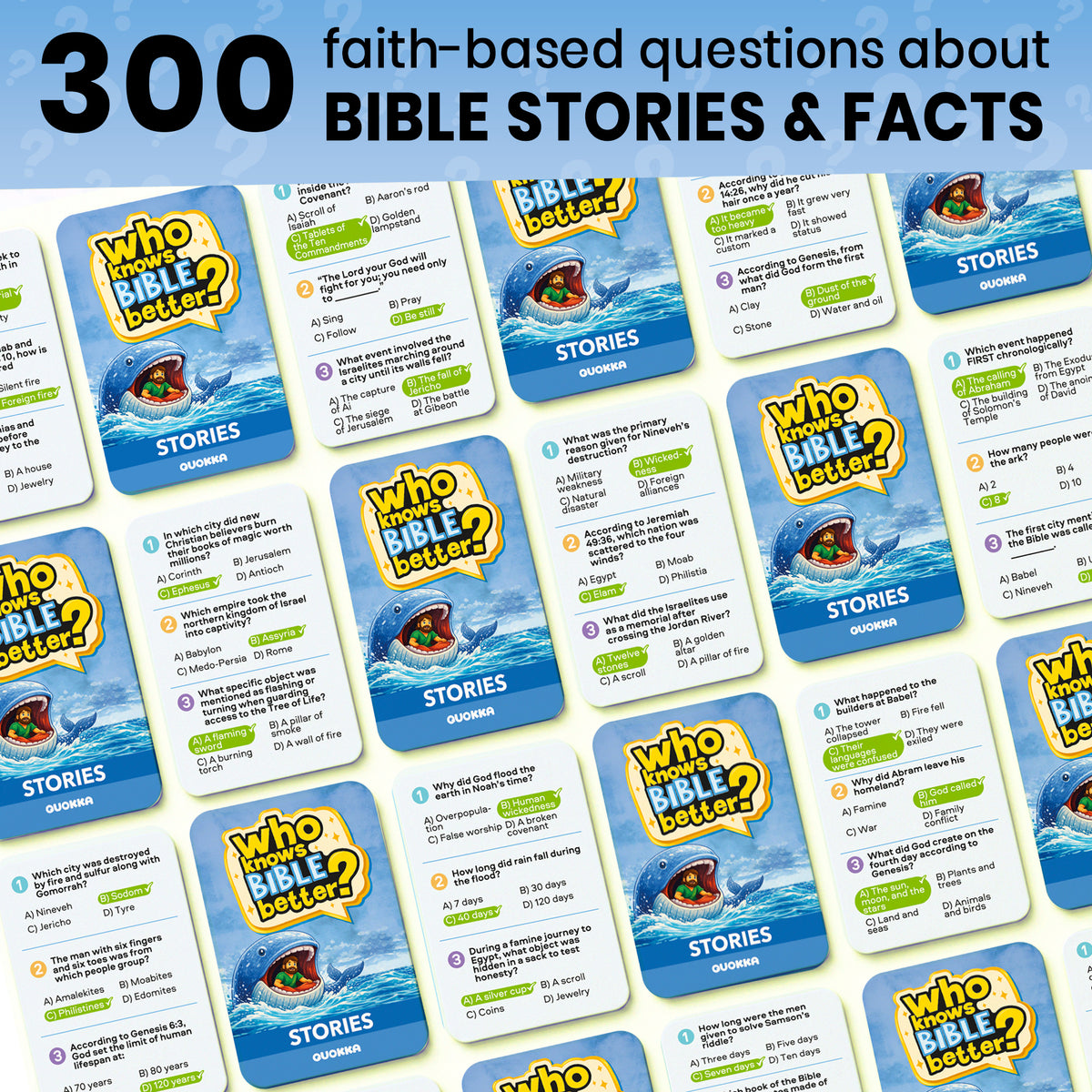 Trivia Card Game - Who Knows Bible Better? Bible Stories