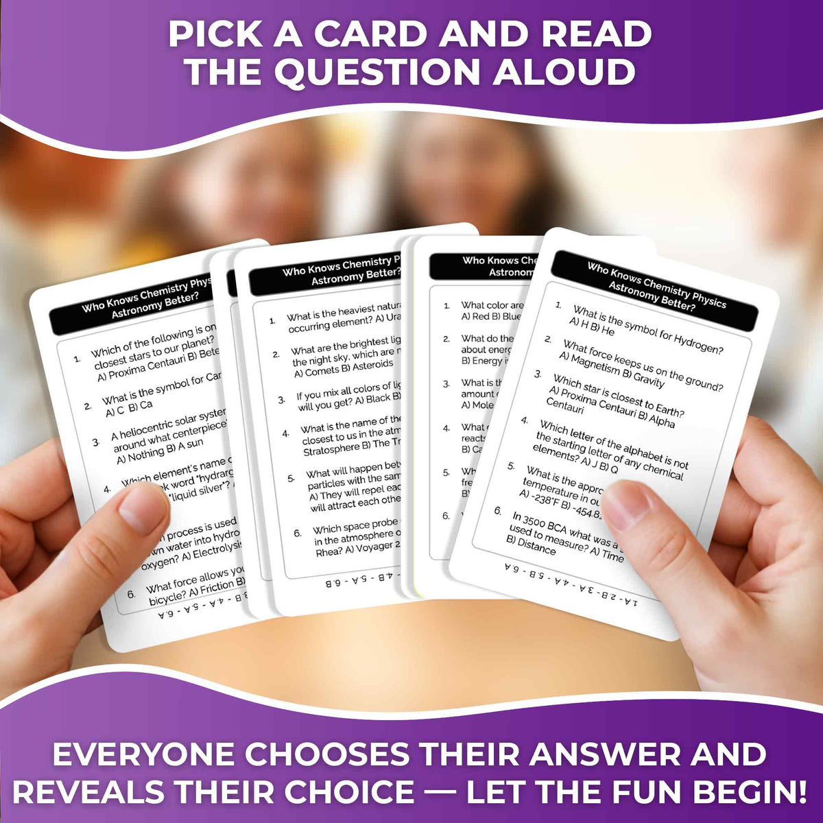 Trivia Family Game Who Knows Science Better? for Adults