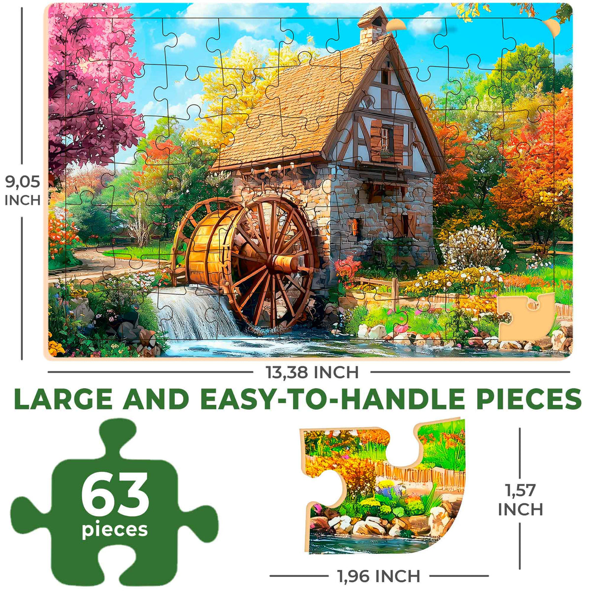 63 Piece Dementia Puzzles for Elderly | Riverside, Cats, and Platform