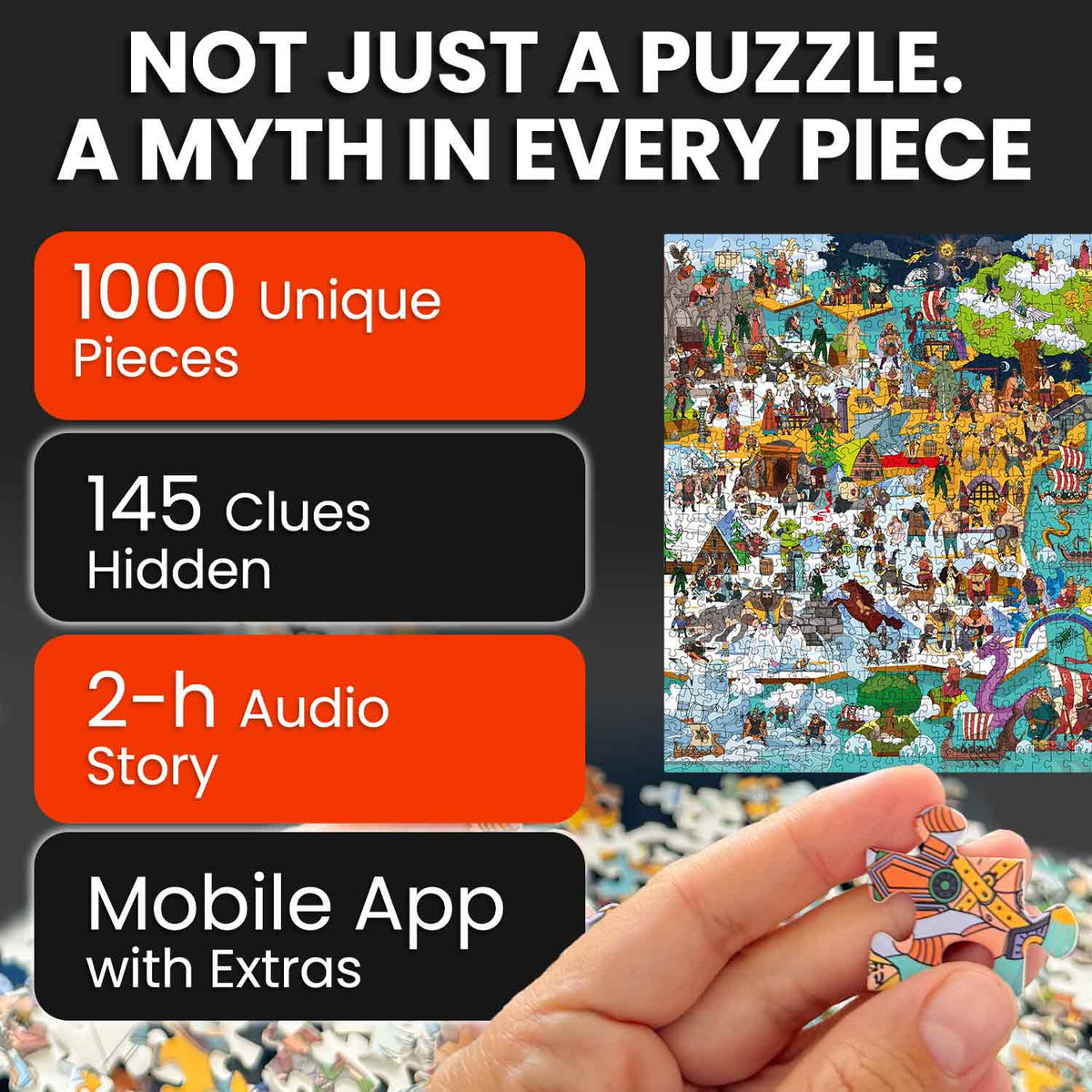 Bundle Set 6x1000 Piece Puzzle for Adults with Extra Fun Challenges