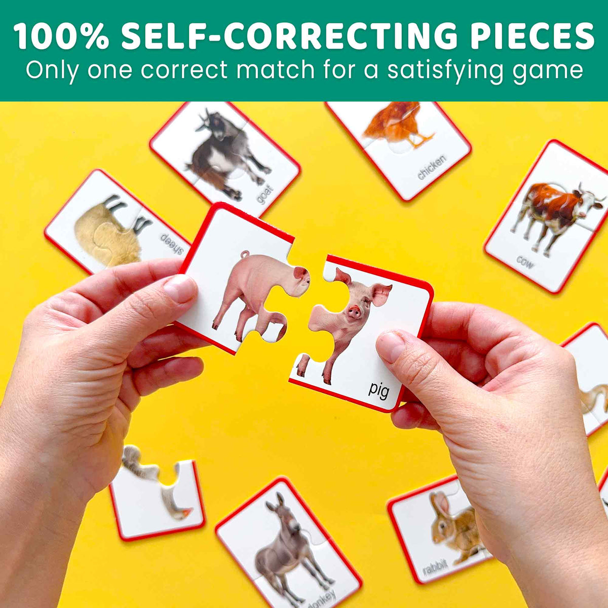 Matching Puzzle for Toddlers - 16 Realistic Pairs Farm Animals