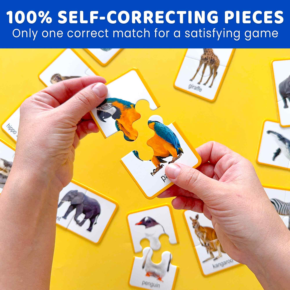 Matching Puzzle for Toddlers - 16 Realistic Pairs Wild Animals