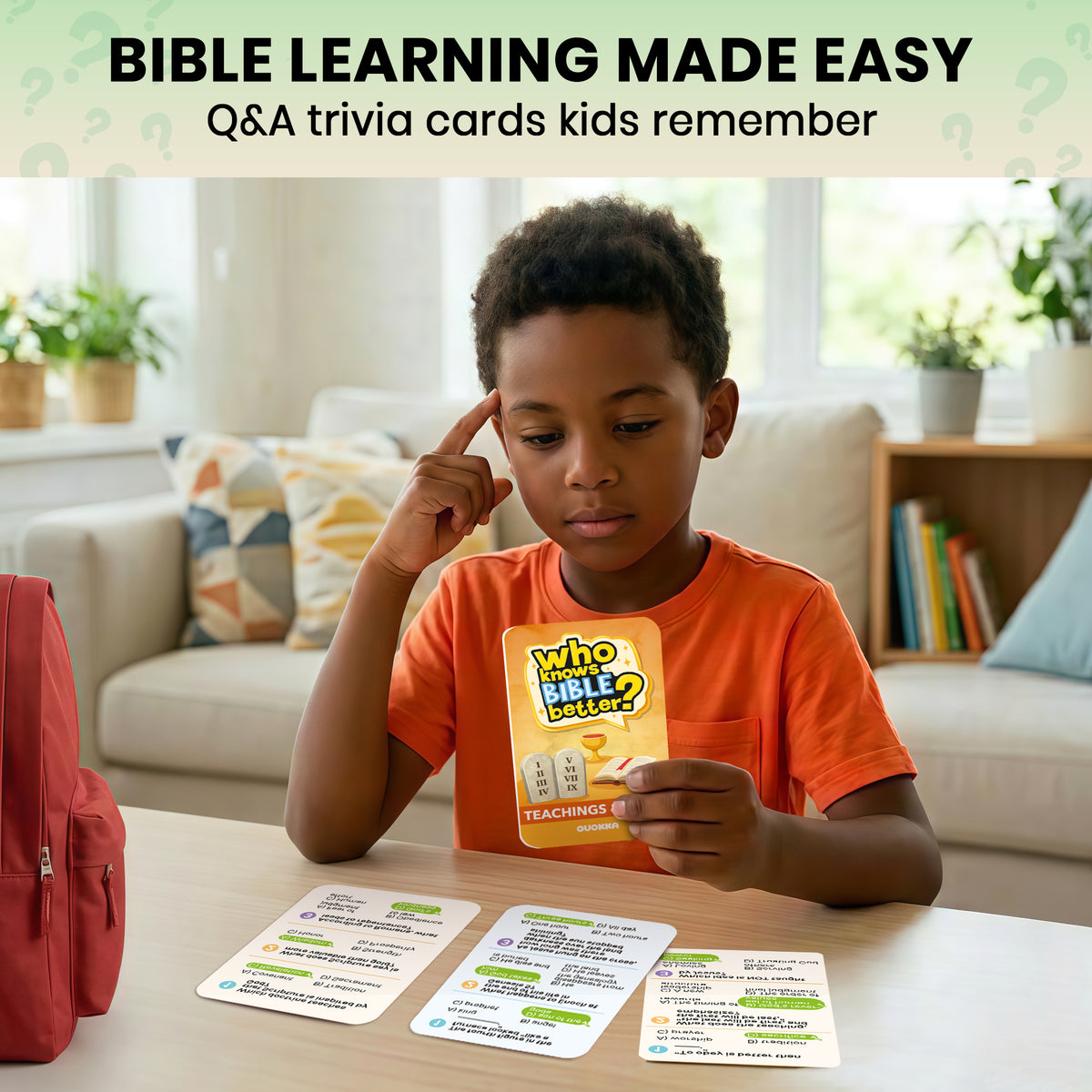 Trivia Card Game - Who Knows Bible Better? 3 Set for Family