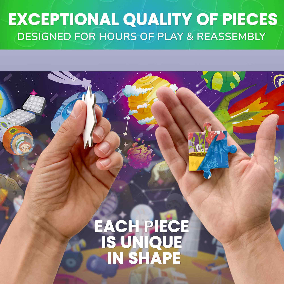 100 Piece Glow in The Dark Puzzles for Kids |  Space, Dino