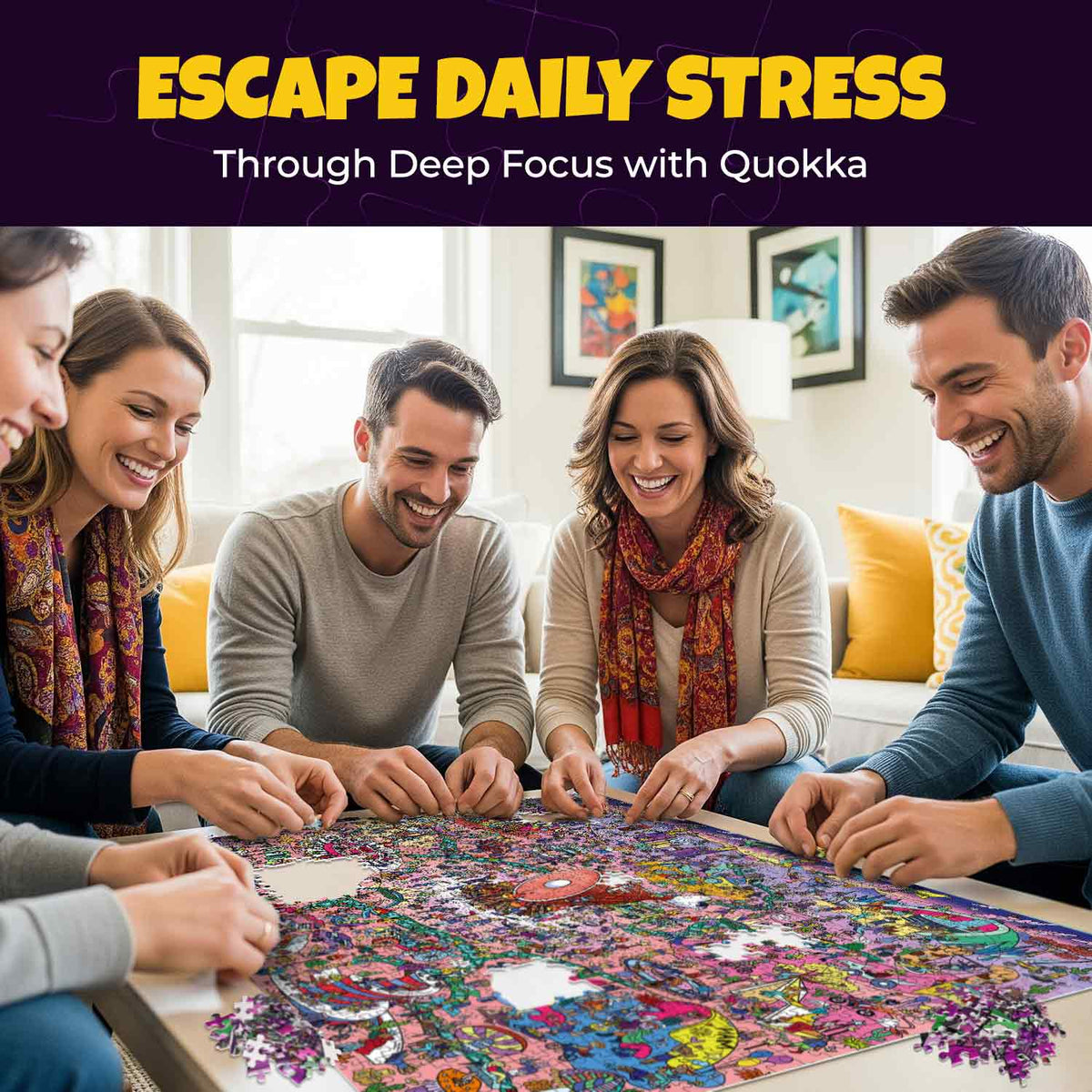 Bundle Set 6x1000 Piece Puzzle for Adults with Secret Tasks